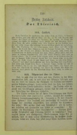 Dritter Abschnitt. Das Thierreich