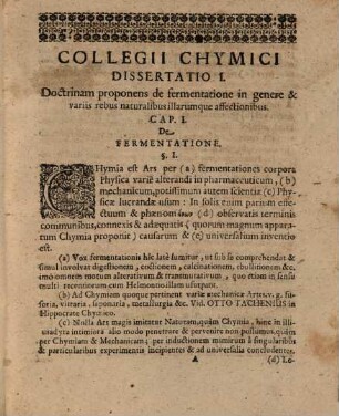 Collegium chymicum : a Caspare Cramero ... olim propositum, iam vero quinque dissertationibus publice editum ac eruditorum examini submissum a Justo Vesti ... ; cuius etiam accessit observationum medicarum rariorum decas prima