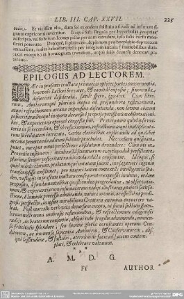 EPILOGUS AD LECTOREM.