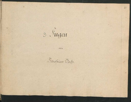 [Fasz. 3:] 3 Fugen von Sebastian Bach