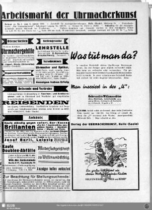 Arbeitsmarkt der Uhrmacherkunst