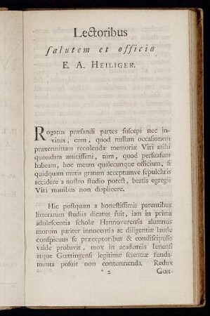 Lectoribus salutem et officia E. A. Heiliger.