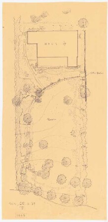 Haus Jansen, Berlin-Grunewald: Gartenplan, Grundriss des Gartens 1:100