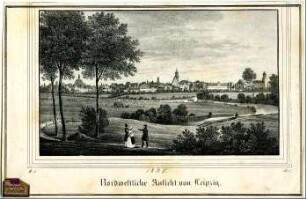 Nordwestliche Ansicht von Leipzig. 1835.