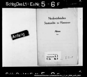 Wertberechnung des Inventars an Korn und Vieh zu Hagenburg