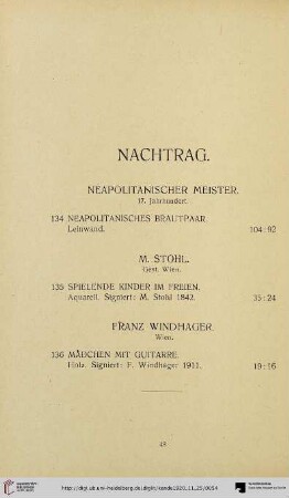 Nachtrag (Nr. 134-136)