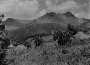 Kulturlandschaft : Siedlung und landwirtschaftliche Anbauflächen auf ca. 1800m Höhe in den Uluguru-Bergen bei Bunduki