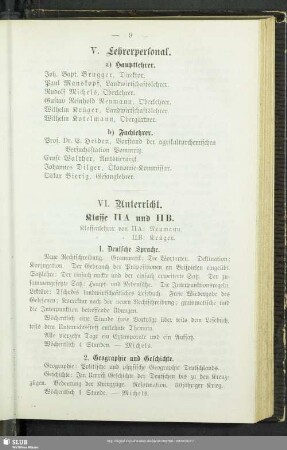 VI. Unterricht