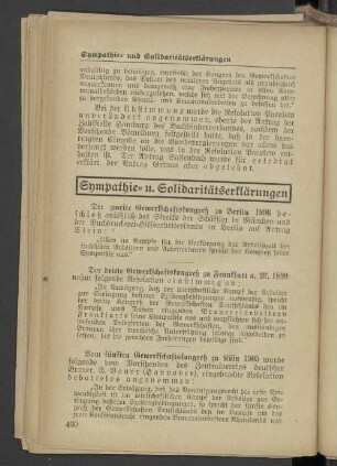 Sympathie- u. Solidaritätserklärungen