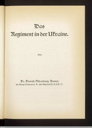 Das Regiment in der Ukraine