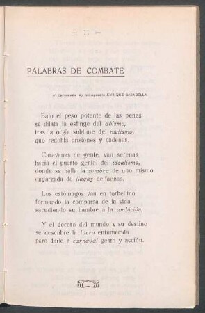 Palabras de combate : Al camarada de mi aprecio Enrique Casadella