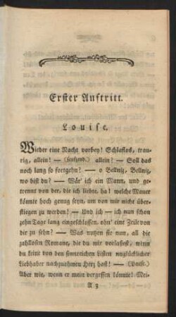 Erster Auftritt. - Letzter Auftritt.