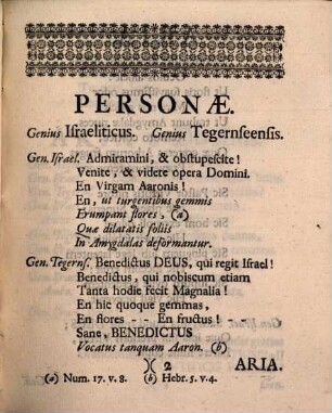 Benedictus I. Vocatus tanquam Aaron : Seu Filialis Applausus