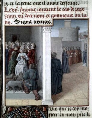 Des cas des nobles hommes et femmes — Papst Johannes 12., Folio 323verso