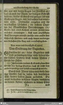 Das neun und dreysigste Capitel Von Ertödtung der Begierden