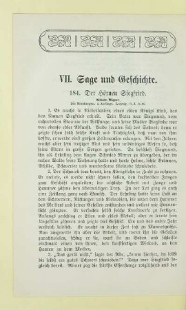 VII. Sage und Geschichte
