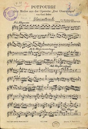 Potpourri über Motive aus der Operette: "Der Obersteiger"