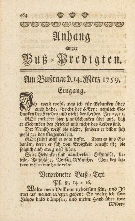 Anhang einiger Buß-Predigten