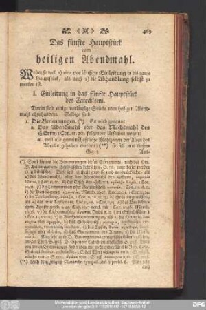 I. Einleitung in das fünfte Hauptstück des Catechismi.