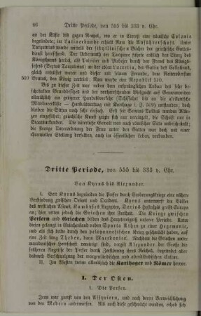 Dritte Periode. von 555 bis 333 v. Chr. Von Cyrus bis Alexander