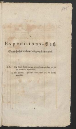 A. Expeditions-Buch