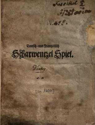 Teutsch- und Frantzösisch Scharwentzel Spiel