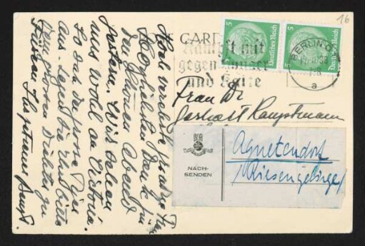 Brief von Bengt Berg an Margarete Hauptmann