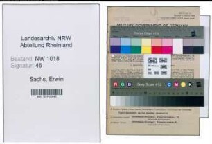 Entnazifizierung Erwin Sachs , geb. 14.10.1905 (Kaufmaennischer Angestellter)