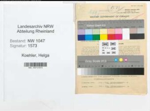 Entnazifizierung Helga Koehler , geb. 09.04.1921 (Lehrerin)