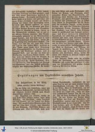 Erzählungen von Begebenheiten vermischten Inhalts.