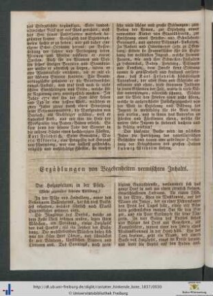Erzählungen von Begebenheiten vermischten Inhalts.