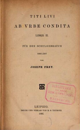 Titi Livi ab vrbe condita, 2. Liber II