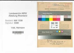 Entnazifizierung Hermann Volk , geb. 27.12.1903 (Universitaetsdozent)
