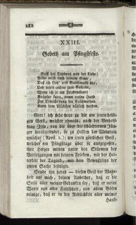 XXIII. Gebeth am Pfingstfeste.