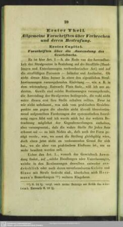 Erster Theil. Allgemeine Vorschriften über Verbrechen und derem Bestrafung