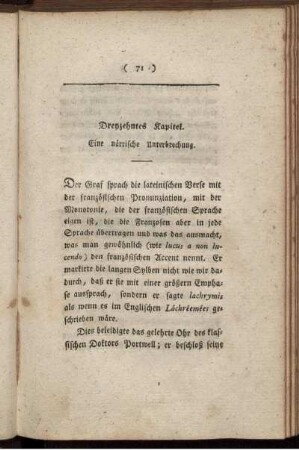Dreyzehntes Kapitel. Eine närrische Unterbrechung.