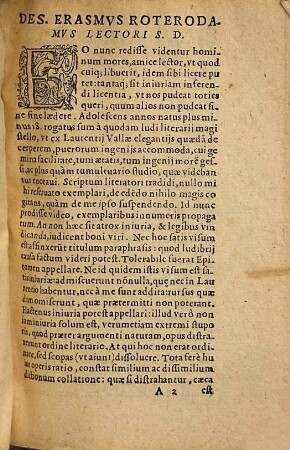 D. Erasmi Roterodami In Lavrentii Vallae Elegantiarvm Libros Epitome, Mvlto qvam antea castigatior : Eiusdem Copiae aliquot selectiores formulae, ad vsum puerorum adcommodatae. Farrago item sordidorum verborum, per Cornelium Crocum denuo multis in locis aucta