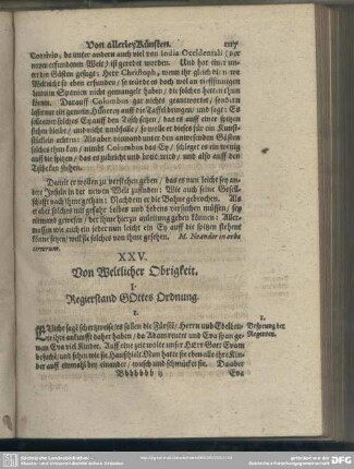 XXV. Von Weltlicher Obrigkeit