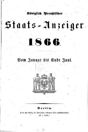 Königlich Preußischer Staats-Anzeiger. 1866, 1 - 3