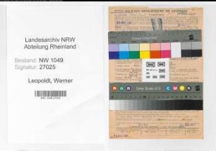 Entnazifizierung Werner Leopoldt , geb. 19.12.1906 (Kaufmaennischer Angestellter)