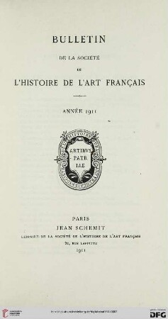Bulletin de la Société de l'Histoire de l'Art Français
