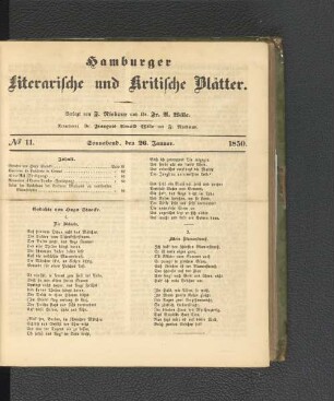 No. 11. 26. Januar 1850