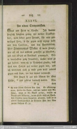 XXXVI. An einen Componisten