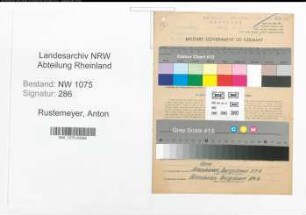 Entnazifizierung Anton Rustemeyer , geb. 25.10.1911 (Rangieraufseher)