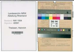Entnazifizierung Heinrich Theissen , geb. 17.01.1897 (Gaertner)