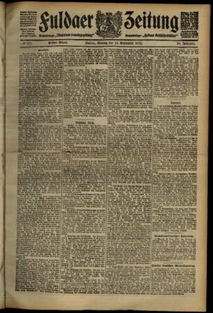 Erste Ausgabe vom Montag, den 16. September 1912.