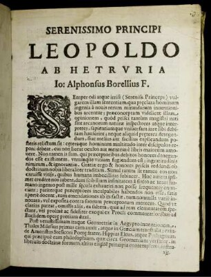 Serenissimo Principi Leopoldo Ab Hetruria.