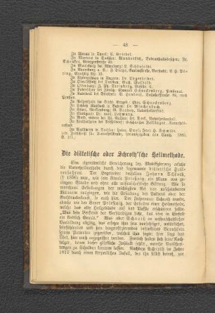 Die diätetische oder Schroth'sche Heilmethode.
