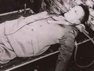 Hauptkriegsverbrecher Arthur Seyß-Inquart nach Vollstreckung des Urteils
