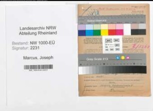 Entnazifizierung Joseph Marcus, geb. 28.05.1895 (Polstermeister)